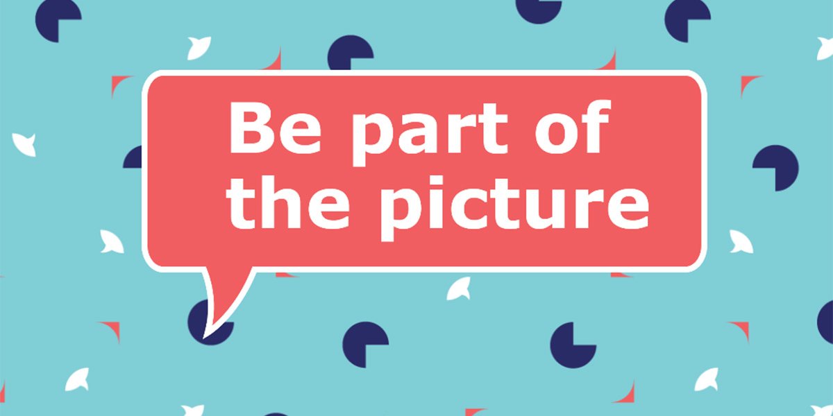 'be part of the bigger picture' in a speech bubble graphic