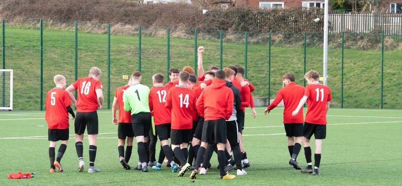 Barnsley College footballers celebrate being crowned champions. (3)