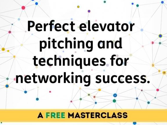 Graphic advertising a free masterclass for pitching and techniques for networking