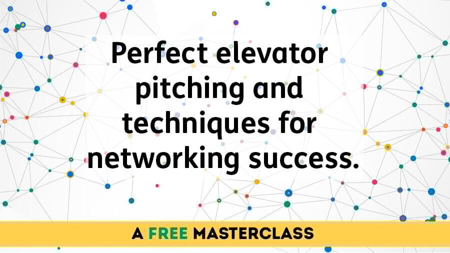 Graphic advertising a free masterclass for pitching and techniques for networking