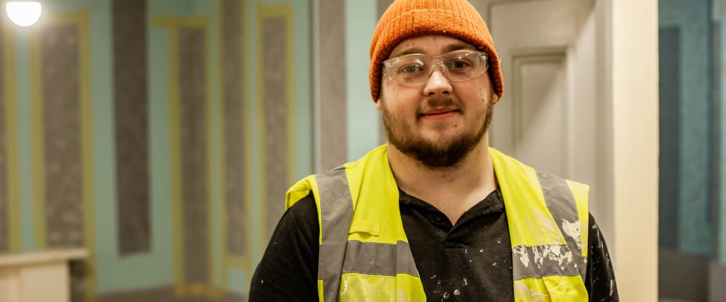 A construction student at Barnsley College