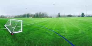Football pitch with goal posts