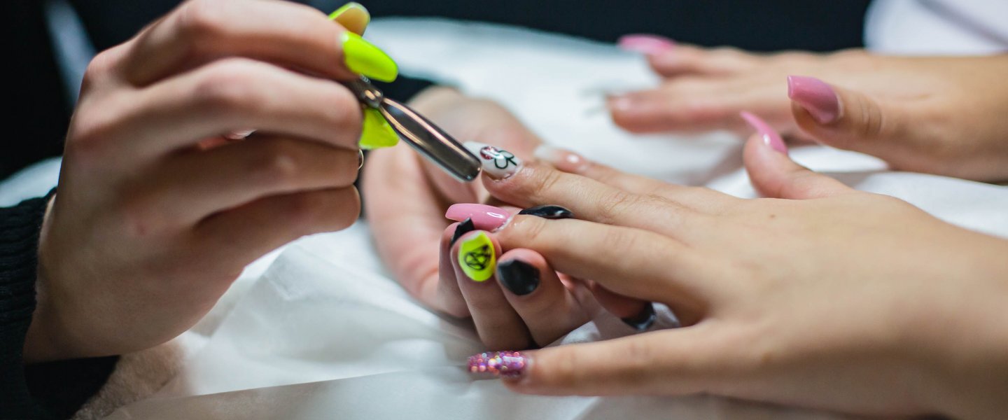 Nail treatment on student's nails.