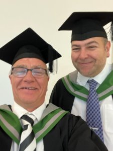Alumni Level 5 Learning and Skills Teacher Higher Apprentices, Darren Laycock and Richard North at their graduation.
