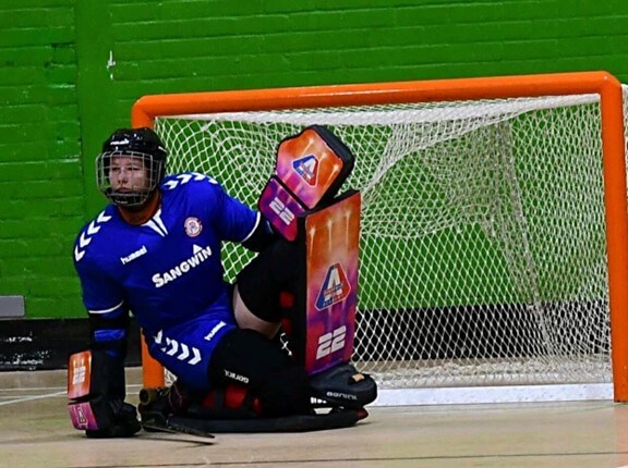 Photograph - Gemma Thomas playing in goal.