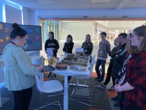 Baroness Kate Parminter taking part in a Carbon Literacy activity with Barnsley College students.