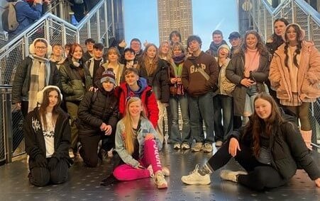 Digital and Creative students stood outside the Empire State Building.