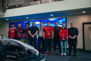 Barnsley Griffins F1 Esports Team with Wil Green, Community Manager at Williams Esports and Kalam Kneale, Head of Education at British Esports